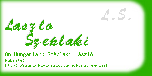 laszlo szeplaki business card
