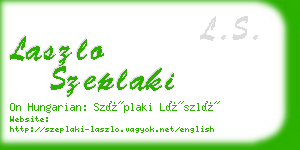 laszlo szeplaki business card